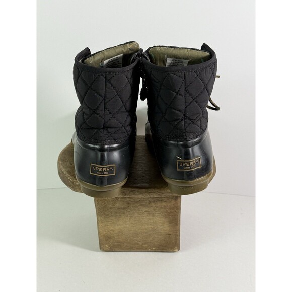 Sperry Boots Womens 10 M Saltwater Quilted Duck Ankle STS94063 Black Waterproof - Picture 7 of 16
